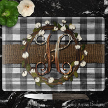 Load image into Gallery viewer, Cotton Plaid Glass Cutting Board