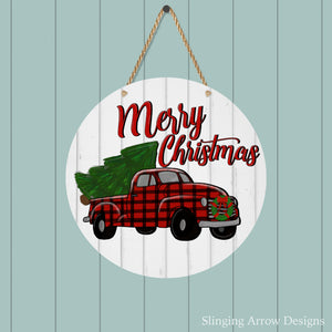 Merry Christmas Truck Door Hanger
